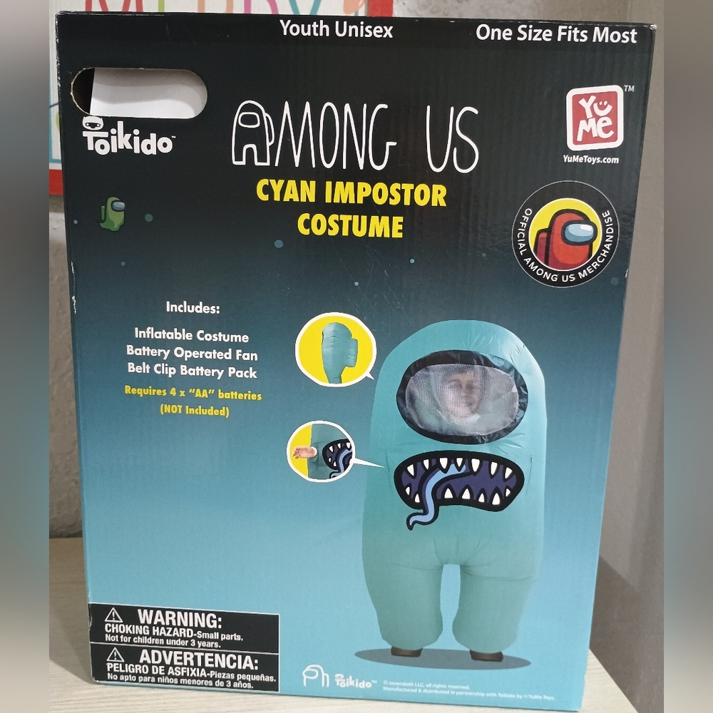 Among Us Cyan Impostor Costume for Kids